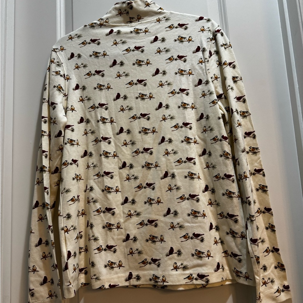 NWT Croft & Barrow Beige Christmas Cardinals Faux Turtleneck Long Sleeve large - Picture 5 of 5